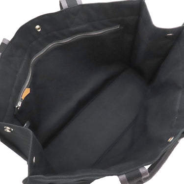 エルメス HERMES フールトゥGM ブラック キャンバス トートバッグ シルバー金具 黒 グレー