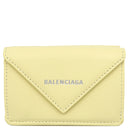 バレンシアガ BALENCIAGA ペーパー ミニ ウォレット 391446 ペーパーイエロー レザー 三つ折り財布 シルバー金具 黄色 コンパクトウォレット
