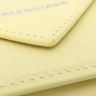 バレンシアガ BALENCIAGA ペーパー ミニ ウォレット 391446 ペーパーイエロー レザー 三つ折り財布 シルバー金具 黄色 コンパクトウォレット