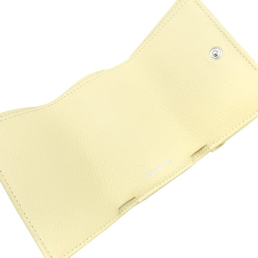 バレンシアガ BALENCIAGA ペーパー ミニ ウォレット 391446 ペーパーイエロー レザー 三つ折り財布 シルバー金具 黄色 コンパクトウォレット