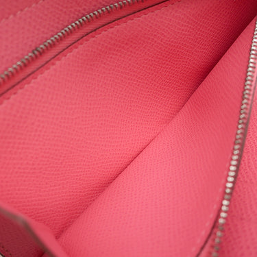 エルメス HERMES ケリーウォレット ミディアム ヴェルソ オレンジ×ローズアザレ ヴォーエプソン 長財布 シルバー金具 バイカラー ピンク 三つ折り