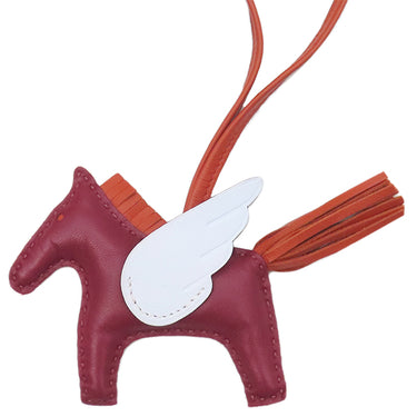 エルメス HERMES ロデオPM ペガサス ルージュグレナ×ブルーブリュム×カーネリアン アニューミロ バッグチャーム 赤 水色 オレンジ