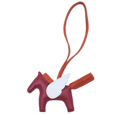 エルメス HERMES ロデオPM ペガサス ルージュグレナ×ブルーブリュム×カーネリアン アニューミロ バッグチャーム 赤 水色 オレンジ
