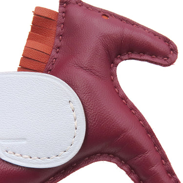 エルメス HERMES ロデオPM ペガサス ルージュグレナ×ブルーブリュム×カーネリアン アニューミロ バッグチャーム 赤 水色 オレンジ