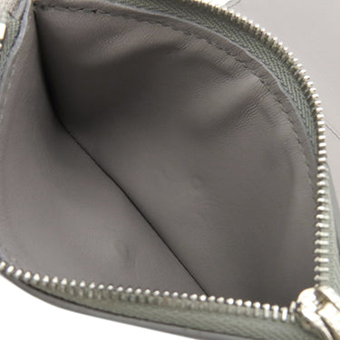 ロエベ LOEWE アナグラム バーティカル ウォレット C812S33X01 グレー ペブルグレインカーフ 三つ折り財布 シルバー金具 小銭入れ 札入れ コンパクトウォレット