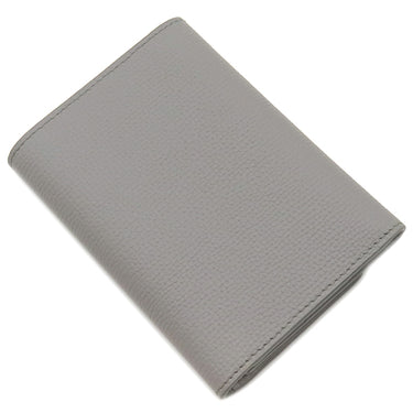 ロエベ LOEWE アナグラム バーティカル ウォレット C812S33X01 グレー ペブルグレインカーフ 三つ折り財布 シルバー金具 小銭入れ 札入れ コンパクトウォレット