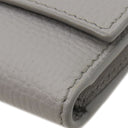 ロエベ LOEWE アナグラム バーティカル ウォレット C812S33X01 グレー ペブルグレインカーフ 三つ折り財布 シルバー金具 小銭入れ 札入れ コンパクトウォレット