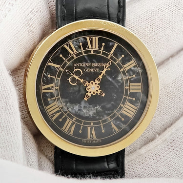 腕時計 アントワーヌ プレジウソ ANTOINE PREZIUSO シエナ 1360 自動巻き メンズ K18YG無垢 ブラック 黒 大理石 シースルーバック 限定