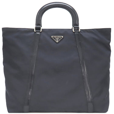 プラダ PRADA テスート 2way トートバッグ 1BG285 ネイビー ナイロン レザー 2WAYバッグ シルバー金具 紺 三角ロゴ ショルダー