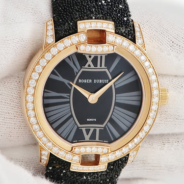 腕時計 ロジェデュブイ ROGER DUBUIS ベルベット 36 オートマティック RDDBVE0081 自動巻き メンズ K18PG無垢 純正ダイヤ ローマン 黒