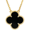 ヴァンクリーフアーペル Van Cleef & Arpels ヴィンテージ アルハンブラ ペンダント VCARA45800 ブラックXイエローゴールド K18YG オニキス ネックレス 黒 Au750 18K