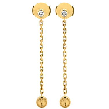 カルティエ Cartier ラブ LOVE チェーンピアス イエローゴールド K18YG ダイヤモンド ピアス ドロップ 750 18K YG 1Pダイヤ
