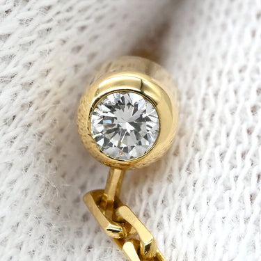 カルティエ Cartier ラブ LOVE チェーンピアス イエローゴールド K18YG ダイヤモンド ピアス ドロップ 750 18K YG 1Pダイヤ