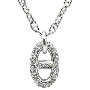 エルメス HERMES ファランドールPM ペンダント H221304B ホワイトゴールド K18WG ダイヤモンド SH ネックレス 18K 750AU