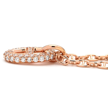 エルメス HERMES ファランドールPM ペンダント H221303B ローズゴールド K18PG ダイヤモンド SH ネックレス ピンクゴールド 18K 750AU