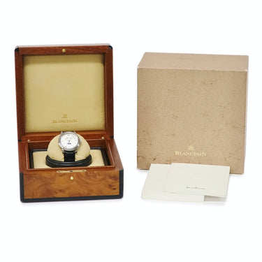 腕時計 ブランパン BLANCPAIN レマン トリプルカレンダー ムーンフェイズ 3563-1527-A53 自動巻き メンズ OH済 K18WG無垢製 限定