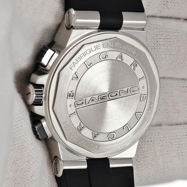 腕時計 ブルガリ BVLGARI ディアゴノ セラミック クロノグラフ DG37SCCH 自動巻き メンズ ブラック デイト スモールセコンド シェル