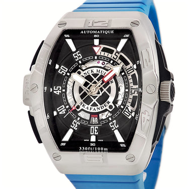 腕時計 フランクミュラー FRANCK MULLER スカファンダー クラシック SKF46DVSCDT ACBRACAC 自動巻き メンズ ブラック シルバー 水色 デイト