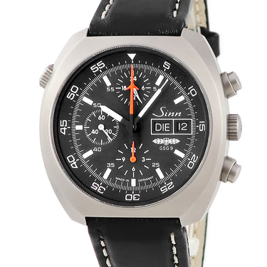 腕時計 ジン SINN ヒストリカルコレクション スペース クロノグラフ 142.Ti 自動巻き メンズ ブラック バー MISSION D1 生産終了