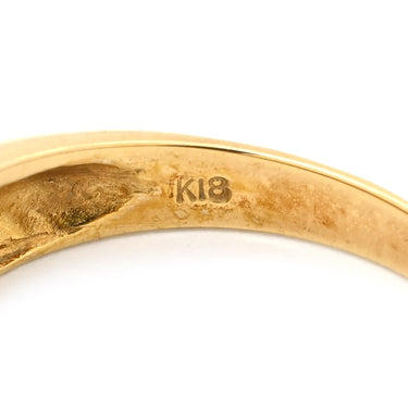 ノンブランド NON BRAND 珊瑚 ダイヤリング イエローゴールド K18YG 珊瑚 ダイヤモンド リング 指輪 赤 サンゴ 15号