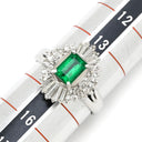 ノンブランド NON BRAND エメラルド ダイヤモンド リング プラチナシルバー Pt900 エメラルド ダイヤモンド リング 指輪 グリーン 緑 プラチナム 14.5号