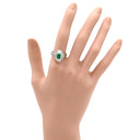 ノンブランド NON BRAND エメラルド ダイヤモンド リング プラチナシルバー Pt900 エメラルド ダイヤモンド リング 指輪 グリーン 緑 プラチナム 14.5号