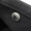 エルメス HERMES ヴァルパライソ ロング MM ブラック トワルシェブロン レザー ハンドバッグ シルバー金具 黒