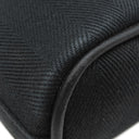 エルメス HERMES ヴァルパライソ ロング MM ブラック トワルシェブロン レザー ハンドバッグ シルバー金具 黒