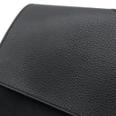 エルメス HERMES ヴァルパライソ ロング MM ブラック トワルシェブロン レザー ハンドバッグ シルバー金具 黒