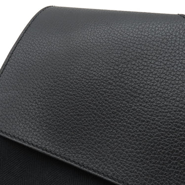 エルメス HERMES ヴァルパライソ ロング MM ブラック トワルシェブロン レザー ハンドバッグ シルバー金具 黒