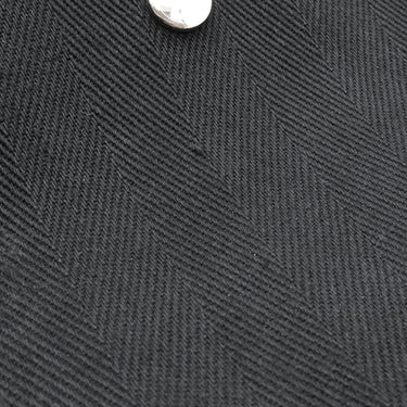 エルメス HERMES ヴァルパライソ ロング MM ブラック トワルシェブロン レザー ハンドバッグ シルバー金具 黒