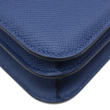 エルメス HERMES コンスタンス3 ミニ ミロワール ブルータイ ヴォーエプソン ショルダーバッグ シルバー金具 新品 未使用 青