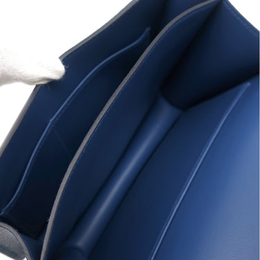 エルメス HERMES コンスタンス3 ミニ ミロワール ブルータイ ヴォーエプソン ショルダーバッグ シルバー金具 新品 未使用 青