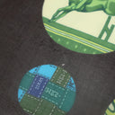 エルメス HERMES レクタングル ブラウン×グリーン シルク ストール 【POIS de SOIE】