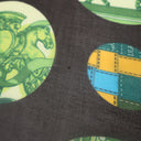 エルメス HERMES レクタングル ブラウン×グリーン シルク ストール 【POIS de SOIE】