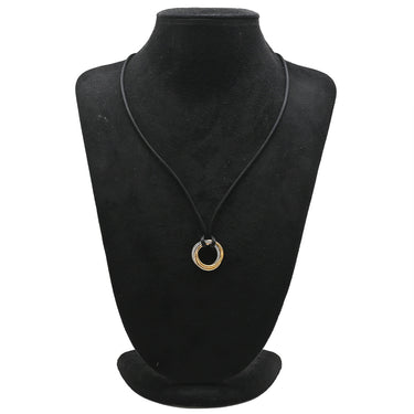 カルティエ Cartier トリニティ B3040900 イエローゴールド×ホワイトゴールド×ピンクゴールド K18YG K18WG K18PG コットンコード ネックレス Au750 18金 18K スリーカラー 3カラー パヴェダイヤ