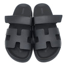 エルメス HERMES シプレ ブラック カーフ #39 サンダル シルバー金具 黒