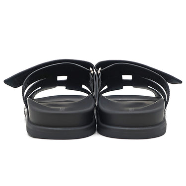 エルメス HERMES シプレ ブラック カーフ #39 サンダル シルバー金具 黒