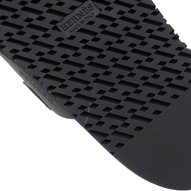 エルメス HERMES シプレ ブラック カーフ #39 サンダル シルバー金具 黒