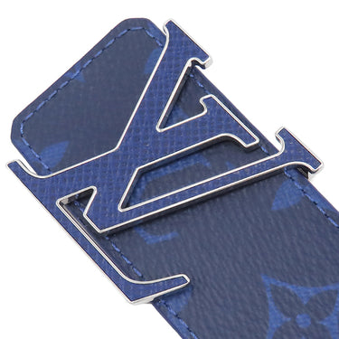 ルイヴィトン LOUIS VUITTON サンチュール イニシャル リバーシブルベルト 85/34 M0159 コバルト タイガ モノグラムコバルトキャンバス ベルト シルバー金具 青 タイガラマ