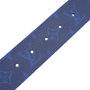 ルイヴィトン LOUIS VUITTON サンチュール イニシャル リバーシブルベルト 85/34 M0159 コバルト タイガ モノグラムコバルトキャンバス ベルト シルバー金具 青 タイガラマ