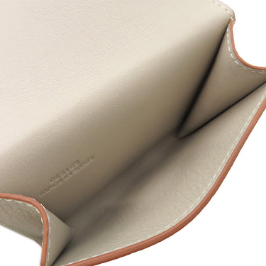 ロエベ LOEWE スクエア コイン カードホルダー C821Z94X02 ライトゴースト ぺプルグレインカーフ カードケース シルバー金具 アナグラム