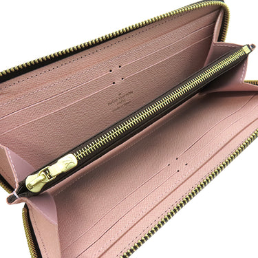 ルイヴィトン LOUIS VUITTON ポルトフォイユ クレマンス M61298 ローズバレリーヌ モノグラムキャンバス 長財布 ゴールド金具 茶 ラウンドファスナー