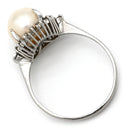 ノンブランド NON BRAND ホワイト×プラチナシルバー Pt900 パール ダイヤモンド リング 指輪 プラチナム 1P 1粒 パール 真珠 あこや アコヤ ダイヤ 20号