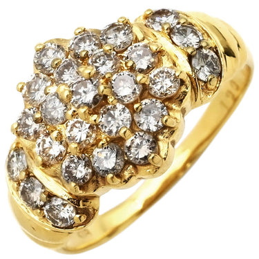 ノンブランド NON BRAND ダイヤリング イエローゴールド K18YG ダイヤモンド リング 指輪 12号