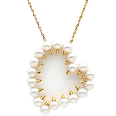 TASAKI TASAKI デインジャー ハート パールホワイト×イエローゴールド K18YG パール ネックレス danger heart 750YG