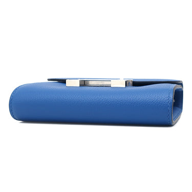 エルメス HERMES コンスタンス コンパクト ブルーゼリージュ エバーカラー 二つ折り財布 シルバー金具 新品 未使用 青 ウォレット