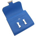 エルメス HERMES コンスタンス コンパクト ブルーゼリージュ エバーカラー 二つ折り財布 シルバー金具 新品 未使用 青 ウォレット