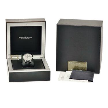 腕時計 モーリスラクロア Maurice Lacroix ポントス デイデイト PT6158-SS001-23E 自動巻き メンズ グレー バー シースルーバック