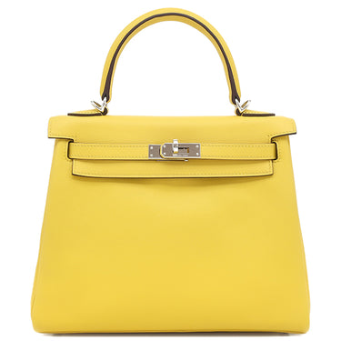 エルメス HERMES ケリー25 内縫い ジョーヌナプル スイフト 2WAYバッグ シルバー金具 黄色 ショルダー